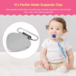 Pacifier Suspender Clips,Tyenaza 10Pcs Heart Pacifier Clips Metal Pacifier Holder for Soother, Pacifier, Dummy,Bib, DIY - Image 4