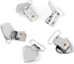 Pacifier Suspender Clips,Tyenaza 10Pcs Heart Pacifier Clips Metal Pacifier Holder for Soother, Pacifier, Dummy,Bib, DIY - Image 7