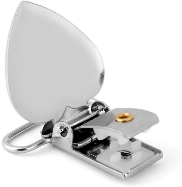 Pacifier Suspender Clips,Tyenaza 10Pcs Heart Pacifier Clips Metal Pacifier Holder for Soother, Pacifier, Dummy,Bib, DIY - Image 9