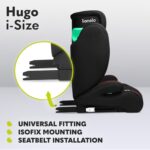 Lionelo Hugo i-Size Child Car Seat with ISOFIX & Belt Mount for Kids Group 2-3(100-150cm) Latest R129 Standard, 8 Level Headrest, Memory Foam, Armrests, Advanced Side Protection, Washable upholstry - Image 4