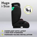 Lionelo Hugo i-Size Child Car Seat with ISOFIX & Belt Mount for Kids Group 2-3(100-150cm) Latest R129 Standard, 8 Level Headrest, Memory Foam, Armrests, Advanced Side Protection, Washable upholstry - Image 5