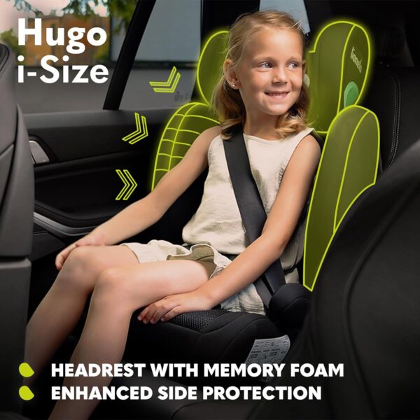 Lionelo Hugo i-Size Child Car Seat with ISOFIX & Belt Mount for Kids Group 2-3(100-150cm) Latest R129 Standard, 8 Level Headrest, Memory Foam, Armrests, Advanced Side Protection, Washable upholstry - Image 7