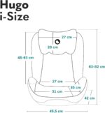 Lionelo Hugo i-Size Child Car Seat with ISOFIX & Belt Mount for Kids Group 2-3(100-150cm) Latest R129 Standard, 8 Level Headrest, Memory Foam, Armrests, Advanced Side Protection, Washable upholstry - Image 9