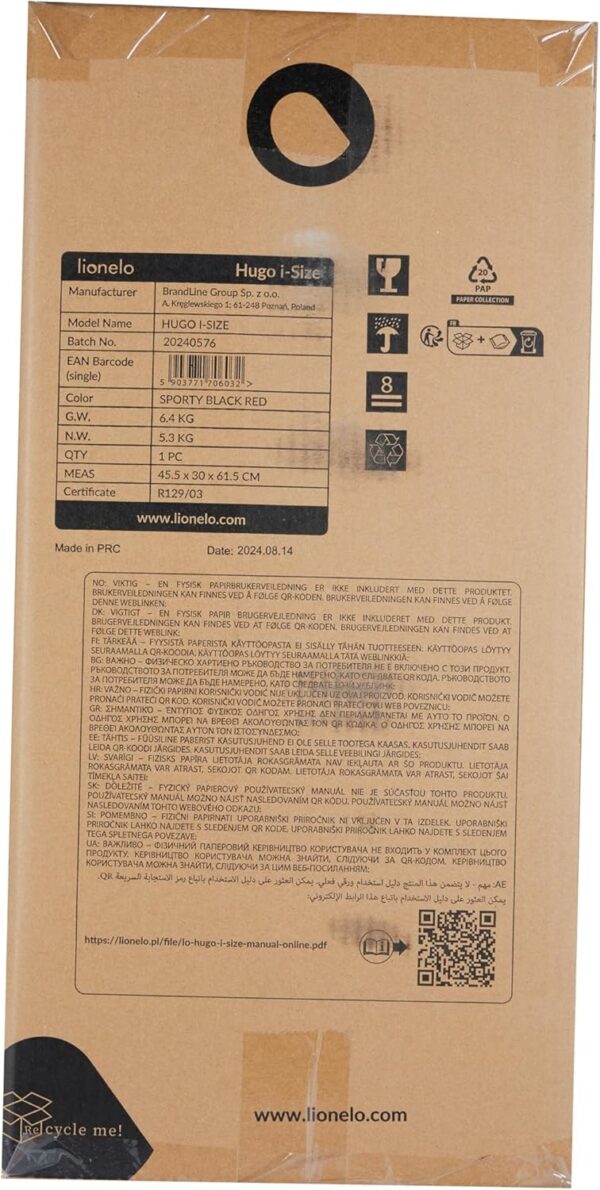 Lionelo Hugo i-Size Child Car Seat with ISOFIX & Belt Mount for Kids Group 2-3(100-150cm) Latest R129 Standard, 8 Level Headrest, Memory Foam, Armrests, Advanced Side Protection, Washable upholstry - Image 11