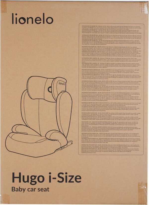 Lionelo Hugo i-Size Child Car Seat with ISOFIX & Belt Mount for Kids Group 2-3(100-150cm) Latest R129 Standard, 8 Level Headrest, Memory Foam, Armrests, Advanced Side Protection, Washable upholstry - Image 12