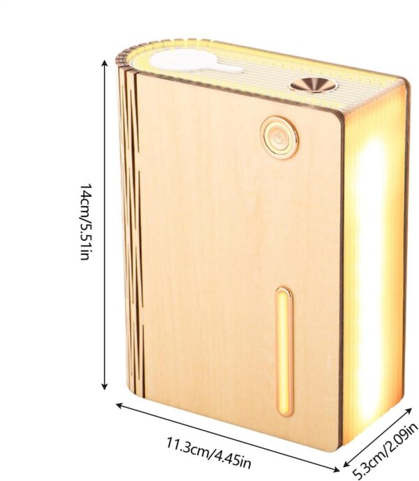 Book Shaped Mist Humidifier - Cool Mist Air Humidifier, Quiet Room Moisture Purifier | Usb Powered Bedroom Diffuser, Compact Air Purifier, Portable Book Design Humidifier for Home and offic - Image 7