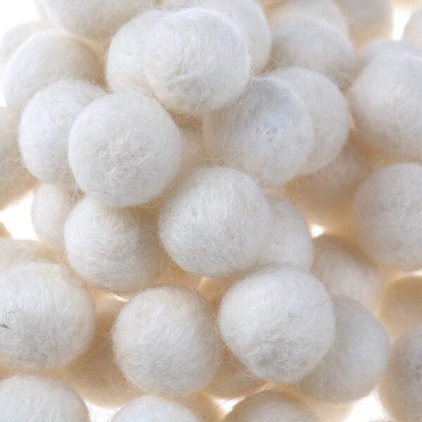 Felt Balls Pompoms DIY Wool Wool Felt Balls,Handmade DIY for Craft Dream Catcher Baby Moile Pompom Home Decor Nursery Party Props (White 1.5cm) - Image 2