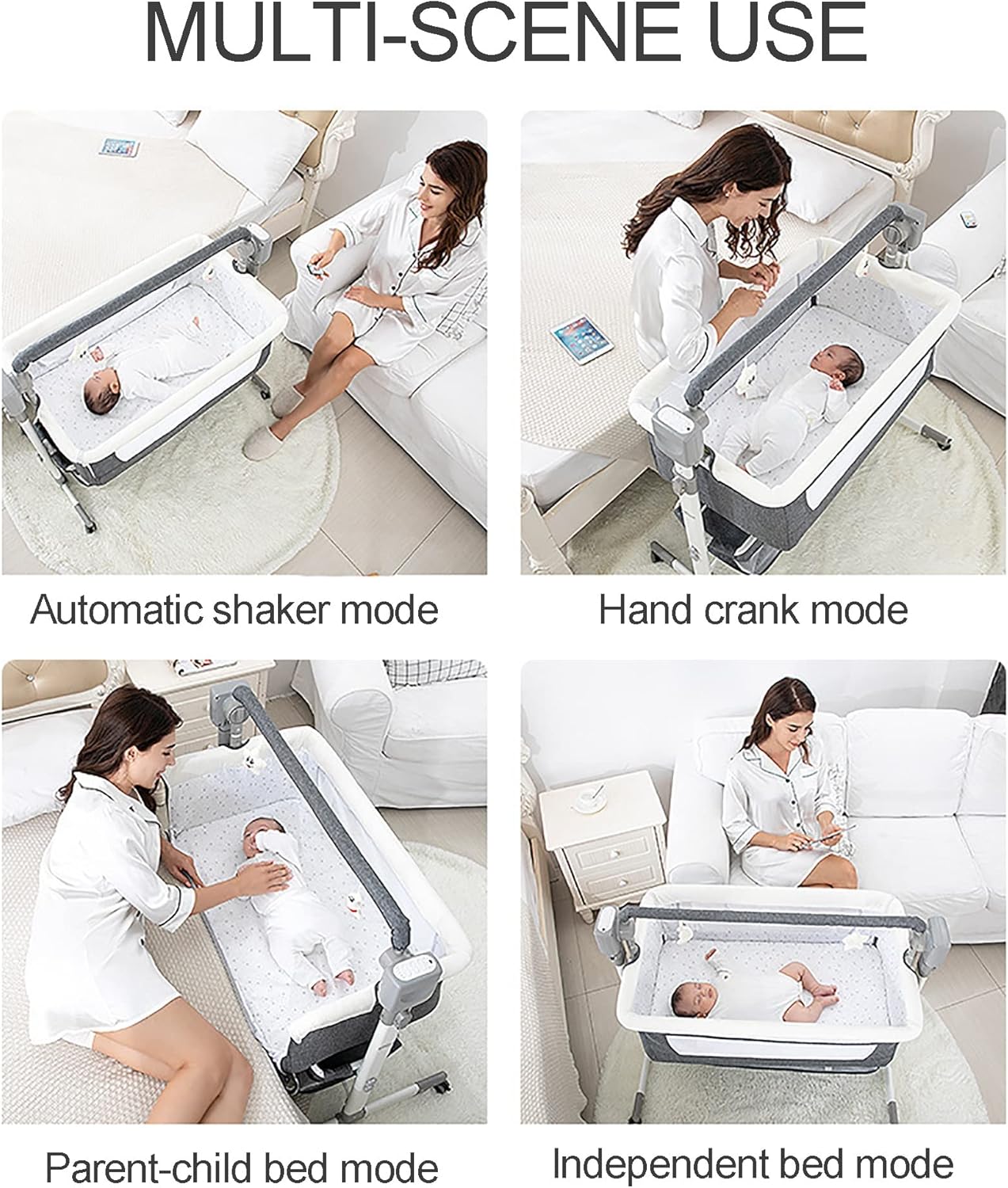 1740753515_813oneZd85L._AC_SL1500_.jpg Electric Baby Swing And Bouncer For Infants - 3 In 1 Rocking Chair Cradle Bed with Music Player, Portable Rocker, 5 Gears Speed, 3 Gears Timing - Best Bedside Cribs For Infants To Toddler Unisex - Image 1