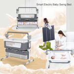 Electric Baby Swing And Bouncer For Infants - 3 In 1 Rocking Chair Cradle Bed with Music Player, Portable Rocker, 5 Gears Speed, 3 Gears Timing - Best Bedside Cribs For Infants To Toddler Unisex - Image 2