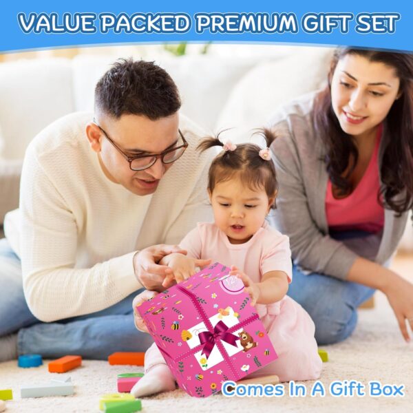 Wooden Activity Cube | Montessori Toys for 12+ Months Toddlers | One Year Old 1st First Birthday Gift | Educational Learning Toys for Baby Boys Girls Age 1 2 3 | Bonus Sorting & Stacking Game (Pink) - Image 7