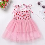 FYMNSI Baby Girls Toddler Kids Summer Spaghetti Straps Smocked Tiered Tulle Princess Dress with Headband Birthday Party Outfits - Image 4