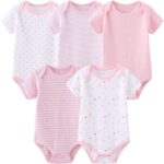 Chamie Baby Bodysuit Cotton Short Sleeve Vests for Newborn 5-Pack One-Piece Suit for Boy and Girl 0-12 Months… - Image 2