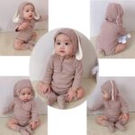 LNL Easter Outfits Baby Girls Boys Bunny Jumpsuit Bodysuit Romper Infant Newborn with Rabbit Hat Socks 3PCS 0-24 Months - Image 3