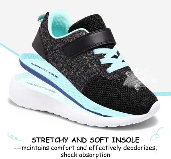 Girls Trainers Kids Athletic Shoes Toddlers Glitter Casual Lightweight Sneakers Sports Shoes Breathable Tennis Road Trail Running Shoes - Image 3