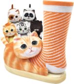 Openhahaha Kawaii Cat Slippers for Children, Men, Women, Warm Plush Winter Slippers, Animals, Soft, Comfortable