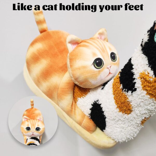 Openhahaha Kawaii Cat Slippers for Children, Men, Women, Warm Plush Winter Slippers, Animals, Soft, Comfortable - Image 4