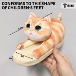Openhahaha Kawaii Cat Slippers for Children, Men, Women, Warm Plush Winter Slippers, Animals, Soft, Comfortable - Image 6