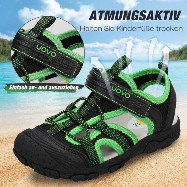 UOVO Boys Sandals Closed Toe Outdoor Sandals Trekking Hiking Sandals Athletic Summer Shoes Size 7 Toddler to 5 Big Kids - Image 2