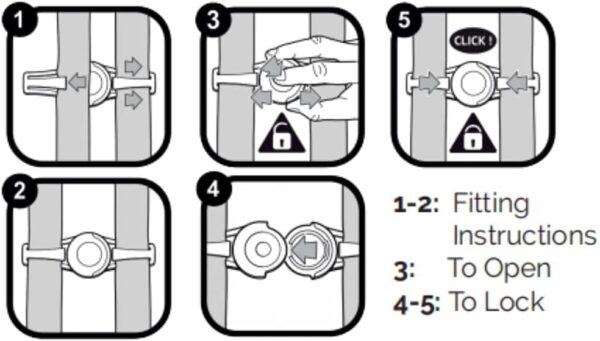Car Safety Seat Strap Belt Lock Tite Tight Harness Clip Safe Buckle for Baby (Black) - Image 6