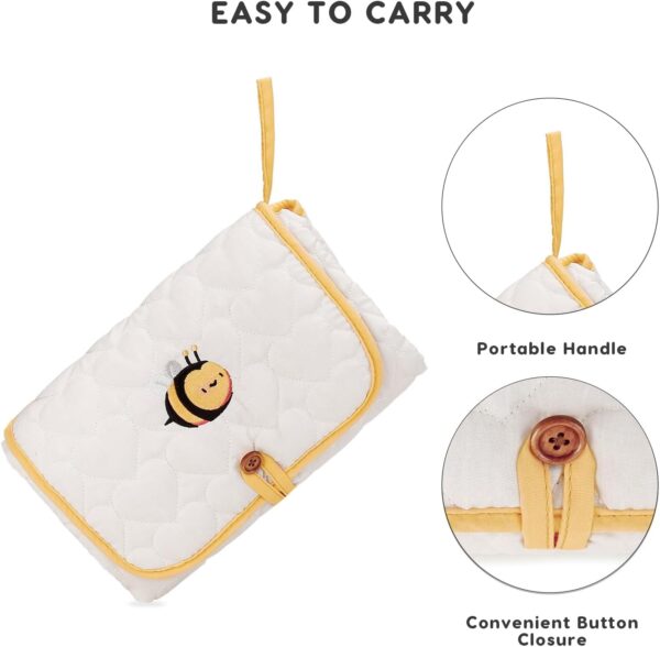 SONARIN Cute Portable Baby Changing Mat,Waterproof Folding Diaper Changing Pad Lightweight Travel Nappy Changing Mat Changing Station with Pocket for Newborns Infants(Fox) - Image 4