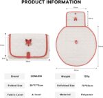 SONARIN Cute Portable Baby Changing Mat,Waterproof Folding Diaper Changing Pad Lightweight Travel Nappy Changing Mat Changing Station with Pocket for Newborns Infants(Fox) - Image 7