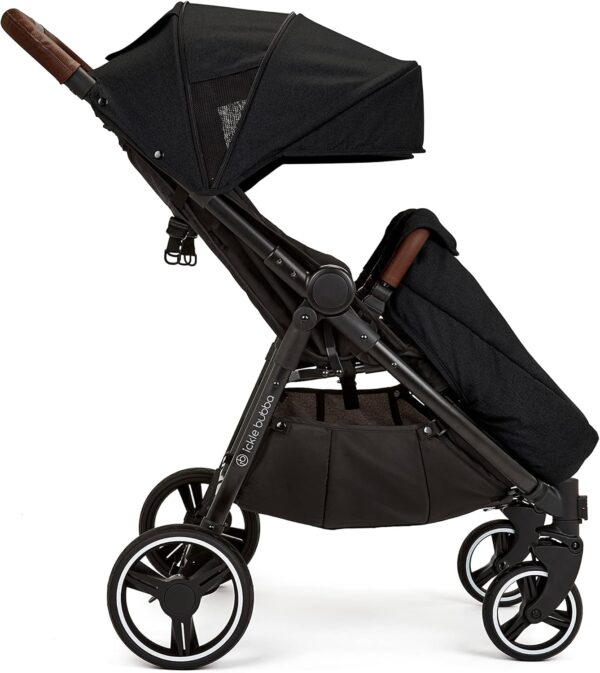 Ickle Bubba Venus Max Double Stroller - Black/Black/Tan - Image 3