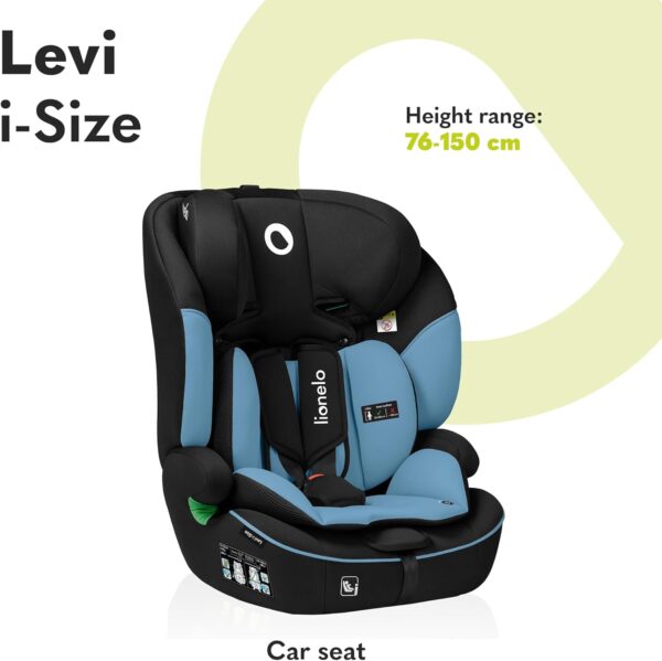 Lionelo Levi I-Size Adjustable Car Seat 9-36kg Transforms with Your Child from Infant to 12 Years Multi-Level headrest & Insert Enhanced Side Protection Easy Install & wash Certified - Image 2