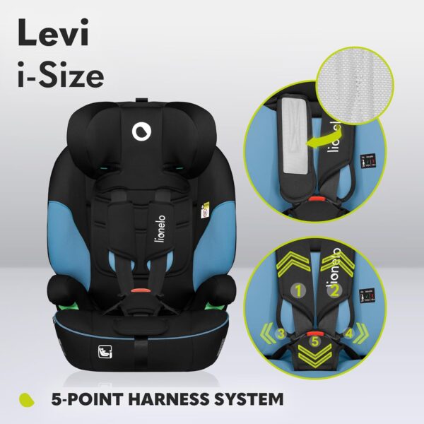 Lionelo Levi I-Size Adjustable Car Seat 9-36kg Transforms with Your Child from Infant to 12 Years Multi-Level headrest & Insert Enhanced Side Protection Easy Install & wash Certified - Image 5
