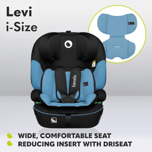Lionelo Levi I-Size Adjustable Car Seat 9-36kg Transforms with Your Child from Infant to 12 Years Multi-Level headrest & Insert Enhanced Side Protection Easy Install & wash Certified - Image 6