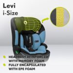 Lionelo Levi I-Size Adjustable Car Seat 9-36kg Transforms with Your Child from Infant to 12 Years Multi-Level headrest & Insert Enhanced Side Protection Easy Install & wash Certified - Image 8