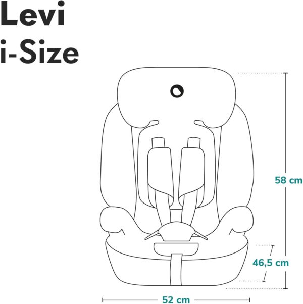 Lionelo Levi I-Size Adjustable Car Seat 9-36kg Transforms with Your Child from Infant to 12 Years Multi-Level headrest & Insert Enhanced Side Protection Easy Install & wash Certified - Image 9