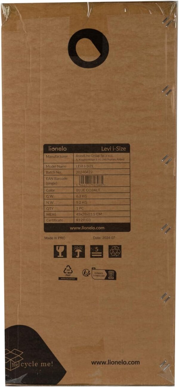 Lionelo Levi I-Size Adjustable Car Seat 9-36kg Transforms with Your Child from Infant to 12 Years Multi-Level headrest & Insert Enhanced Side Protection Easy Install & wash Certified - Image 13