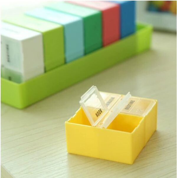 JUDAOY Pills Box Pill Organizer Pill Boxes 7 Day 4 Times A Day Medicine Tablet Dispenser Weekly Pill Box Tablet Organiser Medical Supplies Green,One Size - Image 4