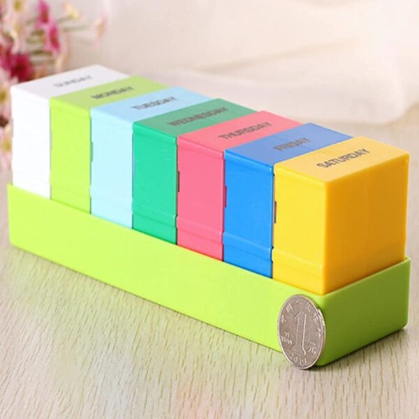 JUDAOY Pills Box Pill Organizer Pill Boxes 7 Day 4 Times A Day Medicine Tablet Dispenser Weekly Pill Box Tablet Organiser Medical Supplies Green,One Size - Image 7