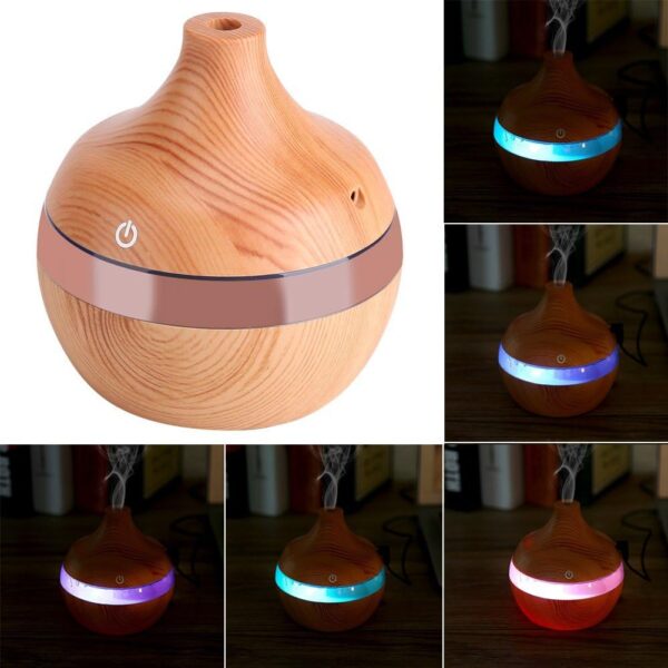 TYTOGE USB Humidifier, LED Touch Wood Grain Air Purifier, Household, Cooler Mist, Humidifier Bedroom and Office - Image 2