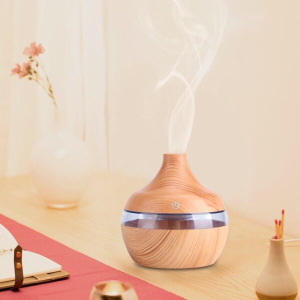 TYTOGE USB Humidifier, LED Touch Wood Grain Air Purifier, Household, Cooler Mist, Humidifier Bedroom and Office - Image 4