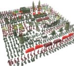 Interactive Soldier Playset - Soldier Toy Figures, Educational Action Figures | 100pcs Toy Weapons and Soldier Figures Set, Creative Play Accessories, Durable Soldier Men Toy Set for Kids Boys Girls