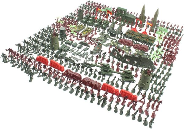 Interactive Soldier Playset - Soldier Toy Figures, Educational Action Figures | 100pcs Toy Weapons and Soldier Figures Set, Creative Play Accessories, Durable Soldier Men Toy Set for Kids Boys Girls - Image 8