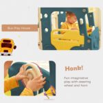 5-in-1 Kids Slide Set with Swing, Bus Playhouse, Climber, Basketball Hoop, and Adjustable Slide, for Indoor/Outdoor Play, HDPE Material, EN71 Certified, Easy Assembly, 3-8 Years (Green) - Image 7