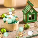 FRIUSATE 40 Pcs Flower Cake Decorations Toppers, Cream Green Gold Cake Decorations Flower Cake Topper Palm Cake Decorations Sage Green Ball Cake Decoration for Baby Shower Birthday Wedding Party Decor - Image 5