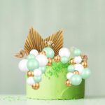FRIUSATE 40 Pcs Flower Cake Decorations Toppers, Cream Green Gold Cake Decorations Flower Cake Topper Palm Cake Decorations Sage Green Ball Cake Decoration for Baby Shower Birthday Wedding Party Decor - Image 7