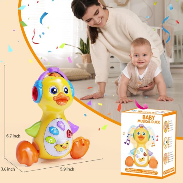 Yerloa Baby Toys 6 to 12 Months Gifts Christmas Birthday Present, Musical Duck Light Up Crawling Toys for Babies 6-12 0-6 Months Sensory Tummy Time Sound Toys for 7 8 9 10 11 Month 1 Year Old Boy Girl - Image 6