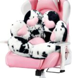 MOONBEEKI Cat Paw Cushion Chair Comfy Kawaii Chair Plush Seat Cushions Shape Lazy Pillow for Gamer Chair 28"x 24" Cozy Floor Cute Seat Kawaii for Girl Gift, Dining Room Bedroom Decorate (Milk Cow)