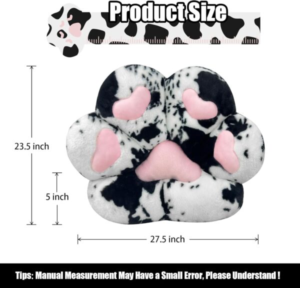 MOONBEEKI Cat Paw Cushion Chair Comfy Kawaii Chair Plush Seat Cushions Shape Lazy Pillow for Gamer Chair 28"x 24" Cozy Floor Cute Seat Kawaii for Girl Gift, Dining Room Bedroom Decorate (Milk Cow) - Image 3