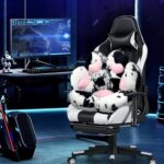 MOONBEEKI Cat Paw Cushion Chair Comfy Kawaii Chair Plush Seat Cushions Shape Lazy Pillow for Gamer Chair 28"x 24" Cozy Floor Cute Seat Kawaii for Girl Gift, Dining Room Bedroom Decorate (Milk Cow) - Image 5