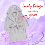 Metzuyan Baby Girls Boys Dressing Gown Fleece Snuggle Robe Hooded White Pink Grey Blue Red Novelty Newborn Grey 2-3 Years - Image 6