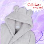 Metzuyan Baby Girls Boys Dressing Gown Fleece Snuggle Robe Hooded White Pink Grey Blue Red Novelty Newborn Grey 2-3 Years - Image 7