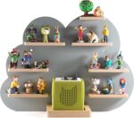 NOR28 Shelf Compatible for up to 33 Toniebox Figures - in Cloud Motif 40 x 55 x 19 cm for Boys and Girls | Children's Room, Magnetic, Can be Fixed as desired