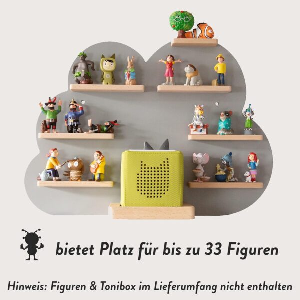 NOR28 Shelf Compatible for up to 33 Toniebox Figures - in Cloud Motif 40 x 55 x 19 cm for Boys and Girls | Children's Room, Magnetic, Can be Fixed as desired - Image 5