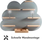 NOR28 Shelf Compatible for up to 33 Toniebox Figures - in Cloud Motif 40 x 55 x 19 cm for Boys and Girls | Children's Room, Magnetic, Can be Fixed as desired - Image 6